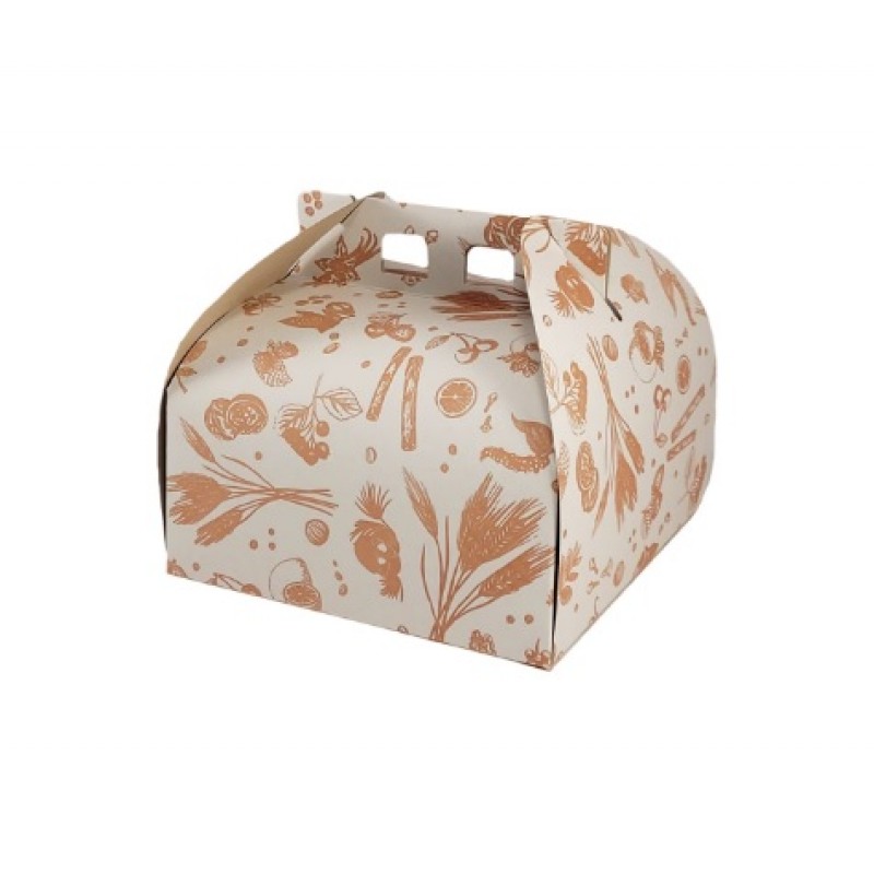 Cutie Tort carton Alb cu Flori 